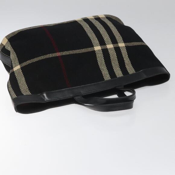 Burberry Nova Check Hand Bag Wool Black - Picture 6 of 16
